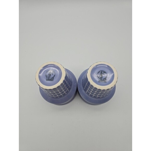 The Monkey and the Peddler Stoneware Ice Cream Cone Cups set of 2 Blue Dishes - Picture 4 of 8